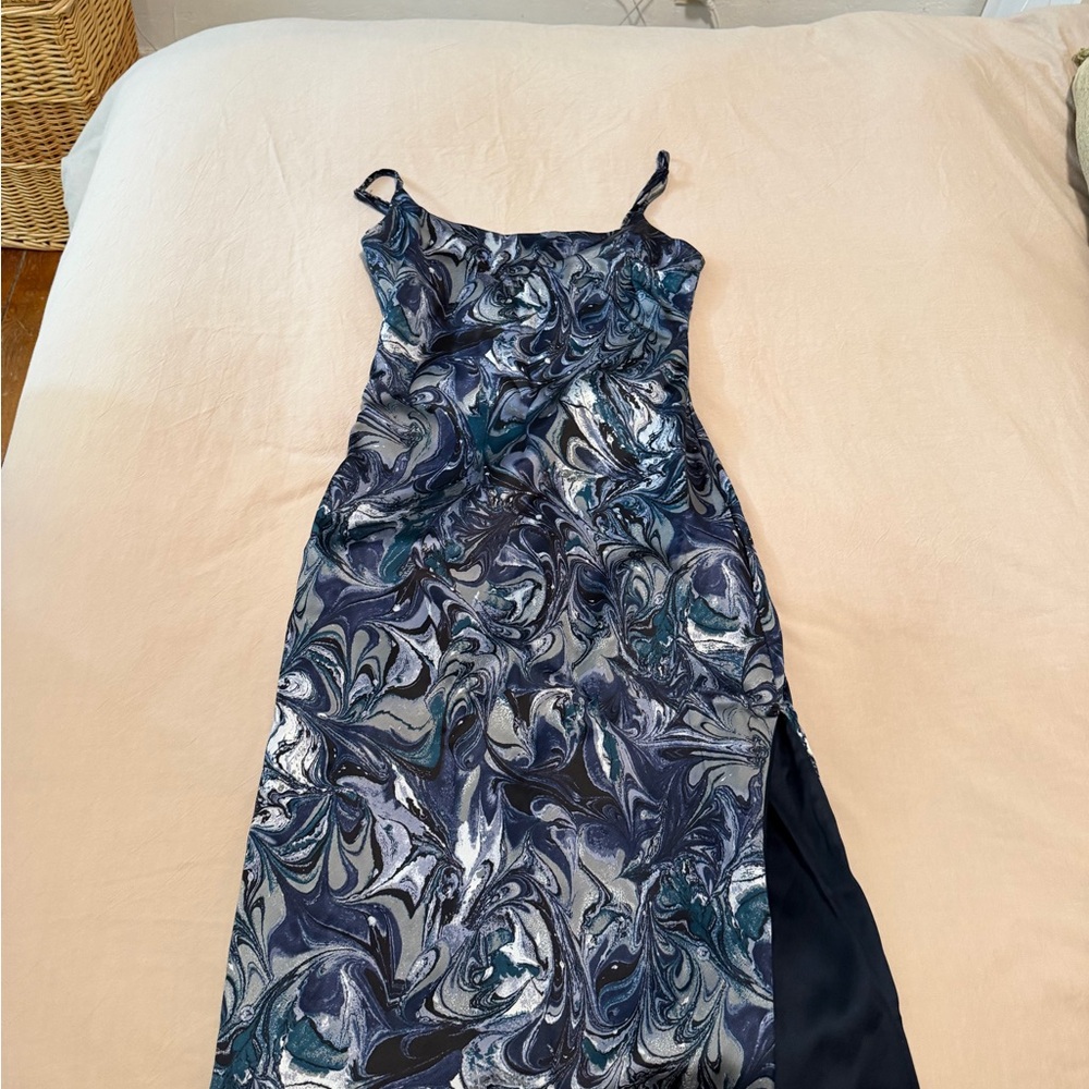 Abercrombie & Fitch Navy Marble Maxi Dress